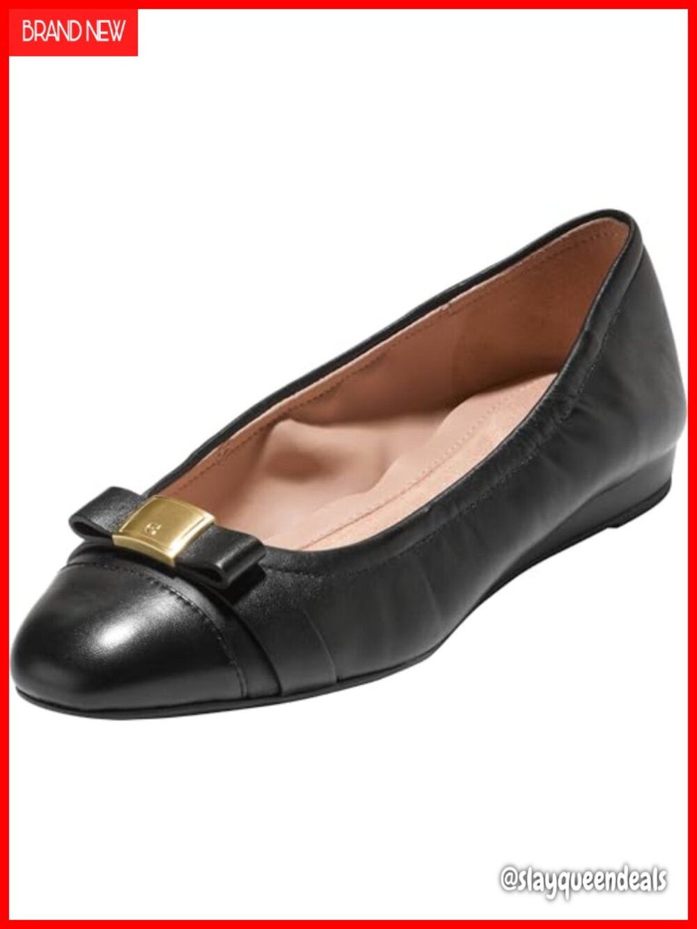 Leather Ballet Flats Bow Women's Business Casual Comfort Slip-On